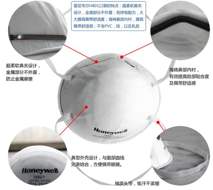 巴固（霍尼韦尔/斯博瑞安）H801 N95防尘口罩